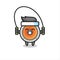 Loudspeaker character cartoon with skipping rope