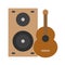 Loudspeaker and guitar vector, Barbecue related flat style icon