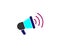 Loudspeaker Logo  for text. Design concept for business, social media, informing, broadcasting, marketing