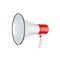 loudspeaker or megaphone horn white and red megafon is a simulated notification speaker icon. 3D illustration rendering - clipping