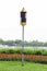 Loudspeaker pole in garden