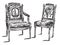 Louis-six seats, vintage engraving