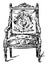 Louis XVI Style Arm chair, vintage illustration