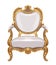Louis XVI style chair with golden neoclassic ornaments