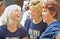 Louise Pitre, Karen Mason, and Judy Kaye at `Broadway on Broadway` in Times Square in 2001