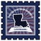 Louisiana postage stamp. Vector illustration decorative design