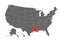 Louisiana vector map. High detailed illustration. United state of America country