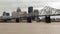 Louisville Kentucky Downtown City Skyline Storm Flooding Clark Memorial Bridge