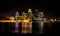 Louisville kentucky skyline at night shot from the Indiana border