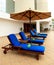 Lounge chairs poolside