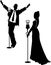 Lounge singers in silhouette