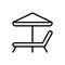 Lounger, umbrella icon. Simple line, outline vector elements of vacation icons for ui and ux, website or mobile