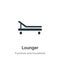 Lounger vector icon on white background. Flat vector lounger icon symbol sign from modern furniture and household collection for