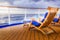 Lounging chair with scenic view on a cruise ship