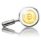 Loupe Mirror Golden Bitcoin Coin