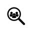 Loupe search person icon isolated vector element. Recruit competition. Job search.Human resources interview recruitment job