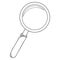 Loupe. Vector illustration of a magnifying glass. Hand drawn magnifier