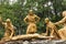 Lourdes, France, June 24 2019: Way of the Cross of Jesus, fragment of the eleventh station