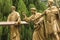 Lourdes, France, June 24 2019: Way of the Cross of Jesus, fragment of the ninth station