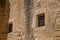 The Lourmarin Castle walls and windows with bars