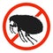 The Louse with red ban sign. STOP Louse sign isolated