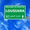 LOUSIANA road sign against clear blue sky