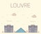 Louvre flat design for postcard