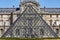 Louvre museum as seen from Jardin des Tuileries in Paris