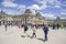 Louvre Museum and Place du Carrousel with lots of visitors