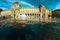 Louvre reflected in the water fountain in Paris