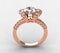 Lovable 18k rose gold round diamond ring