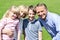 Lovable family enjoying sunny day outdoors