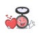 A lovable pink blusher caricature design style holding a big heart