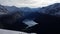 Lovatnet lake from Mount Hoven Skylift in Loen in Vestland in Norway