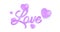 Love 3d line text. Vibrant gradient blended fluid love word. Smooth 3d line text for Valentine Day. Creative purple