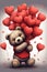 Love in the Air: A Romantic Teddy Bear\\\'s Delightful Display of A
