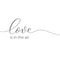 Love is in the air vector hand lettering inscription isolated on white background. Valentine`s Day typography