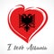 Love Albania flag emblem colored