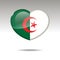 Love ALGERIA symbol. Heart flag icon. Vector illustration