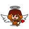 Love angel cake brown mascot costume