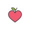 Love apple outline fruit label cute symbol logo vector