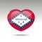 Love Arcansas state symbol. Heart flag icon. 10 EPS