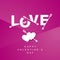 Love arrows logotype pink background