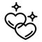 Love attachment icon, outline style