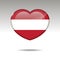 Love Austria symbol. Heart flag icon. Vector illustration.