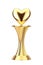 Love Award Concept. Golden Award Trophy Heart. 3d Rendering