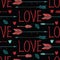 Love background with arrows and hearts