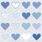 Love background with heart frames on blue, pattern for baby boy