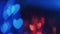 love background neon bokeh glow blue orange hearts