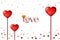 Love background and white background for lovers and valentine. Especially for Valentine card and love card.